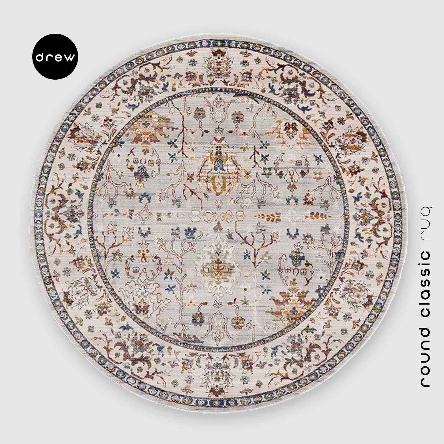 Round Classic Rug TFN-01 - Made in Turkey