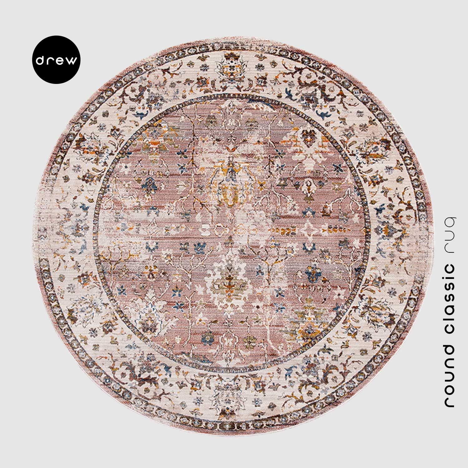Round Classic Rug TFN-03 - Made in Turkey