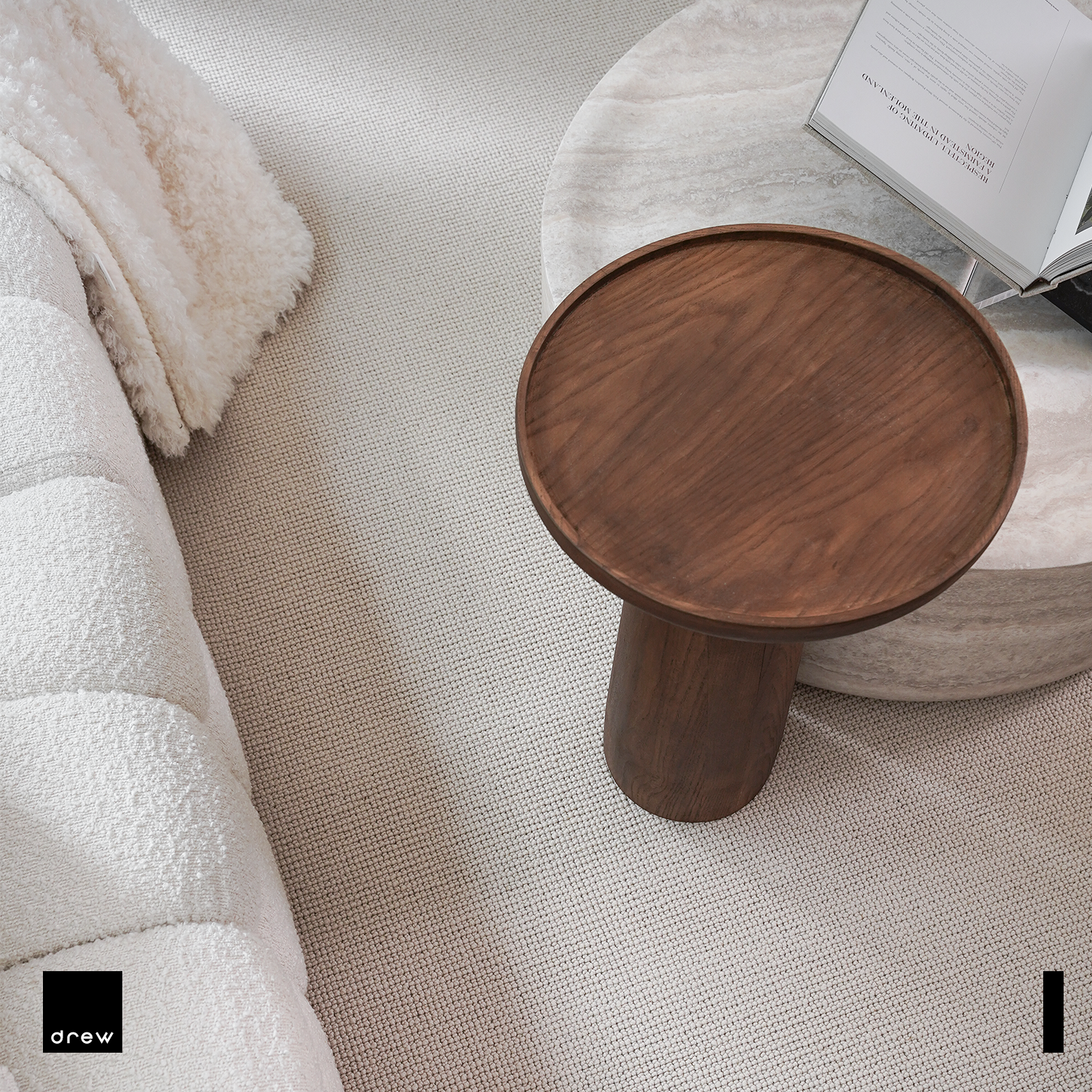 Creamy Beige Wool Rug