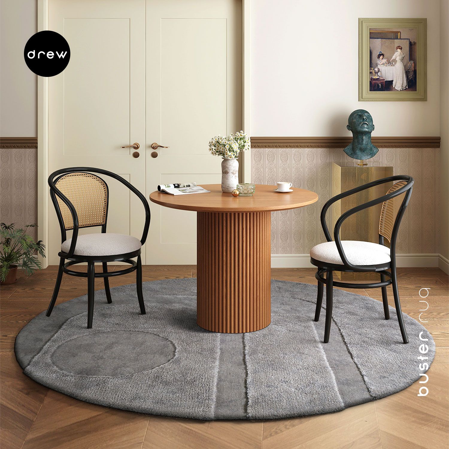 Buster Rug - Grey - Round