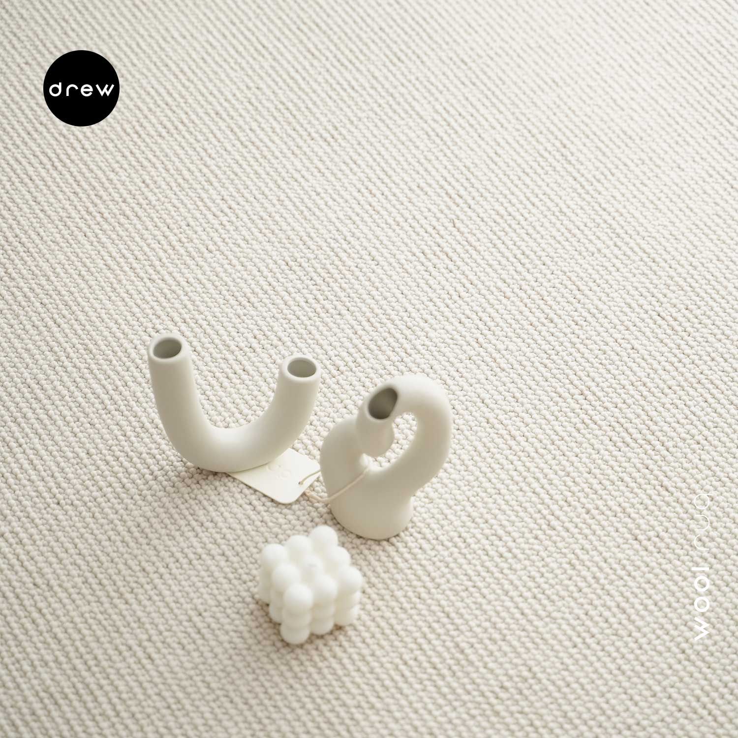 Creamy Beige Wool Rug