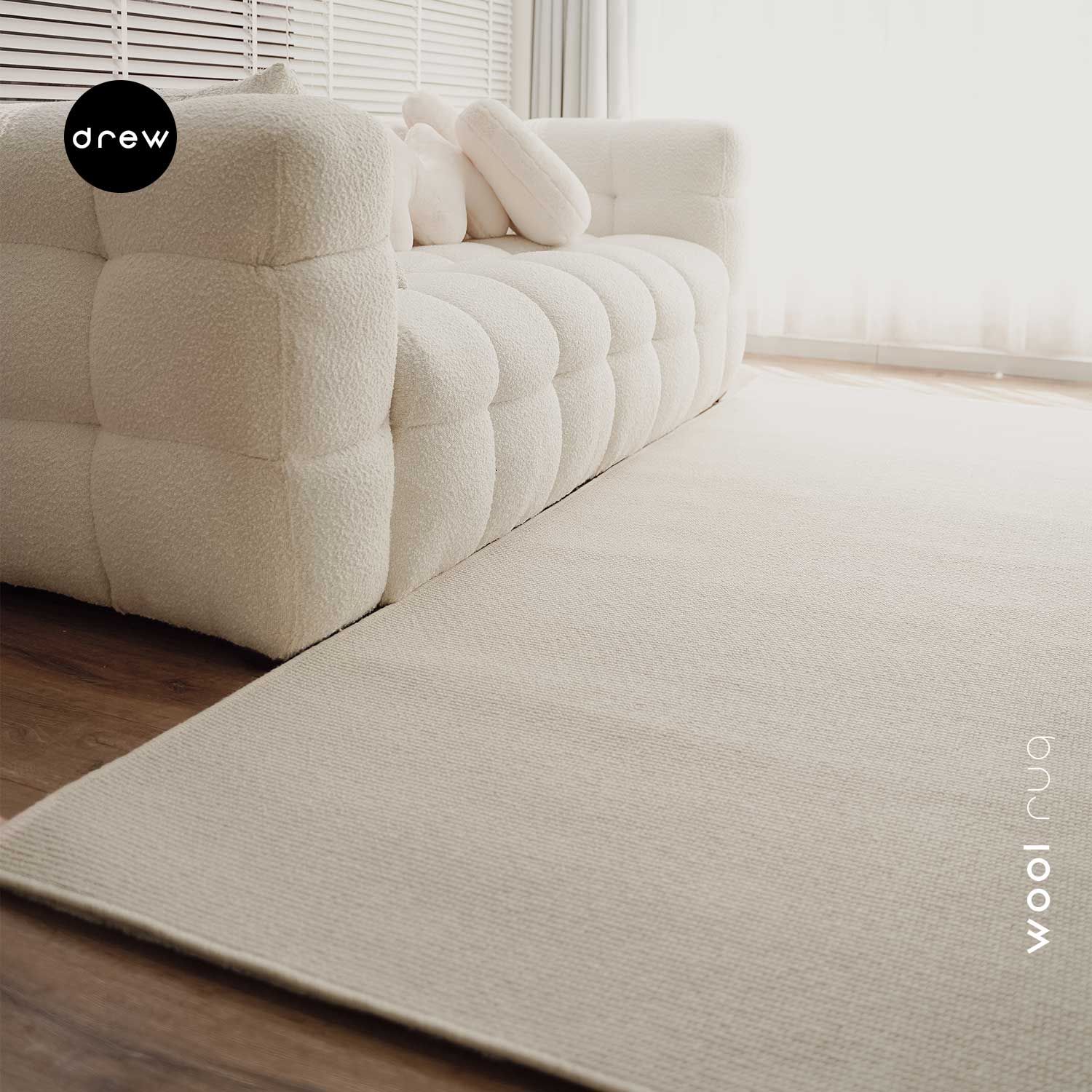 Creamy Beige Wool Rug