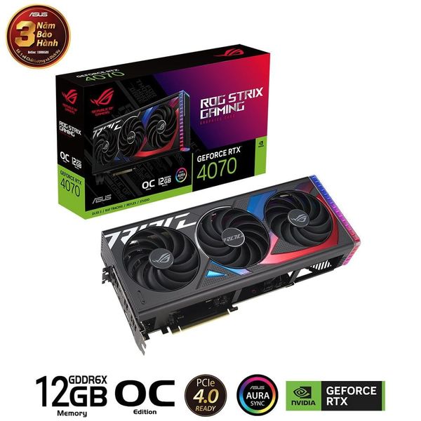 Card màn hình RTX 4070 ASUS ROG Strix 12GB OC Edition (ASUS-ROG-STRIX-RTX4070-O12G-GAMING)