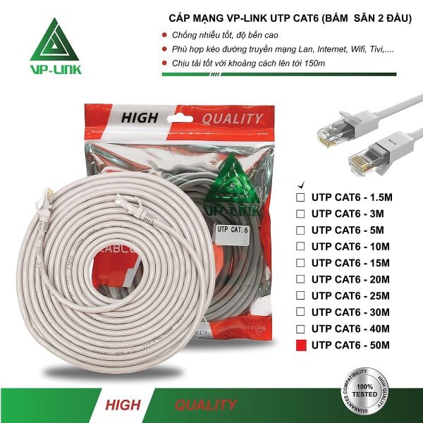 Cáp Cable Lan VP-Link Cat 6E - 40m