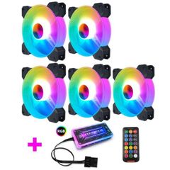 KIT FAN CASE COOLMOON Y1 LED RGB HUB (5FAN)