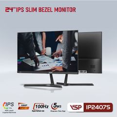 Màn hình VSP IP2407SG 24inch IPS | FHD | VGA | HDMI | 100Hz Tràn Viền BLACK