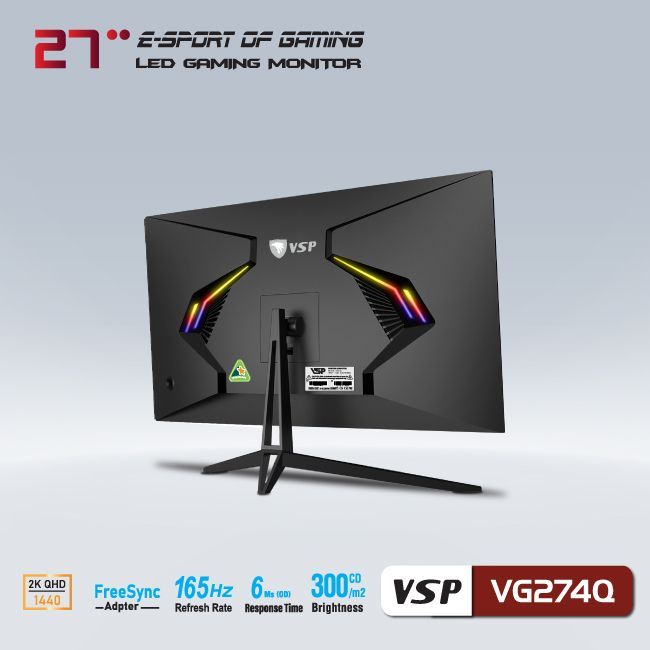 Màn hình phẳng 27 inch VSP ESPORT GAMING VG274Q 165Hz 2K