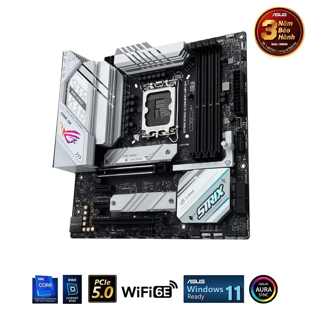 Main ASUS ROG STRIX B760-G GAMING WIFI D4 ( WIFI 6E | LGA1700 | M-ATX | 4XDDR4 )