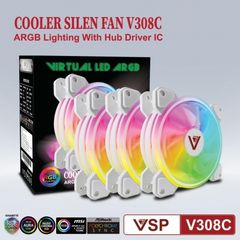 Kit Fan Case V308C LED RGB (3fan) - Màu trắng