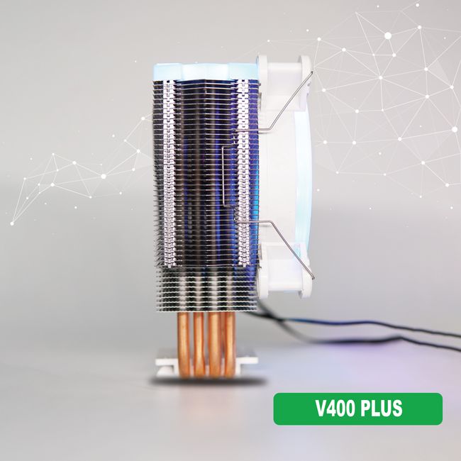 Tản Nhiệt Khí VSP V400 PLUS WHITE LED RGB