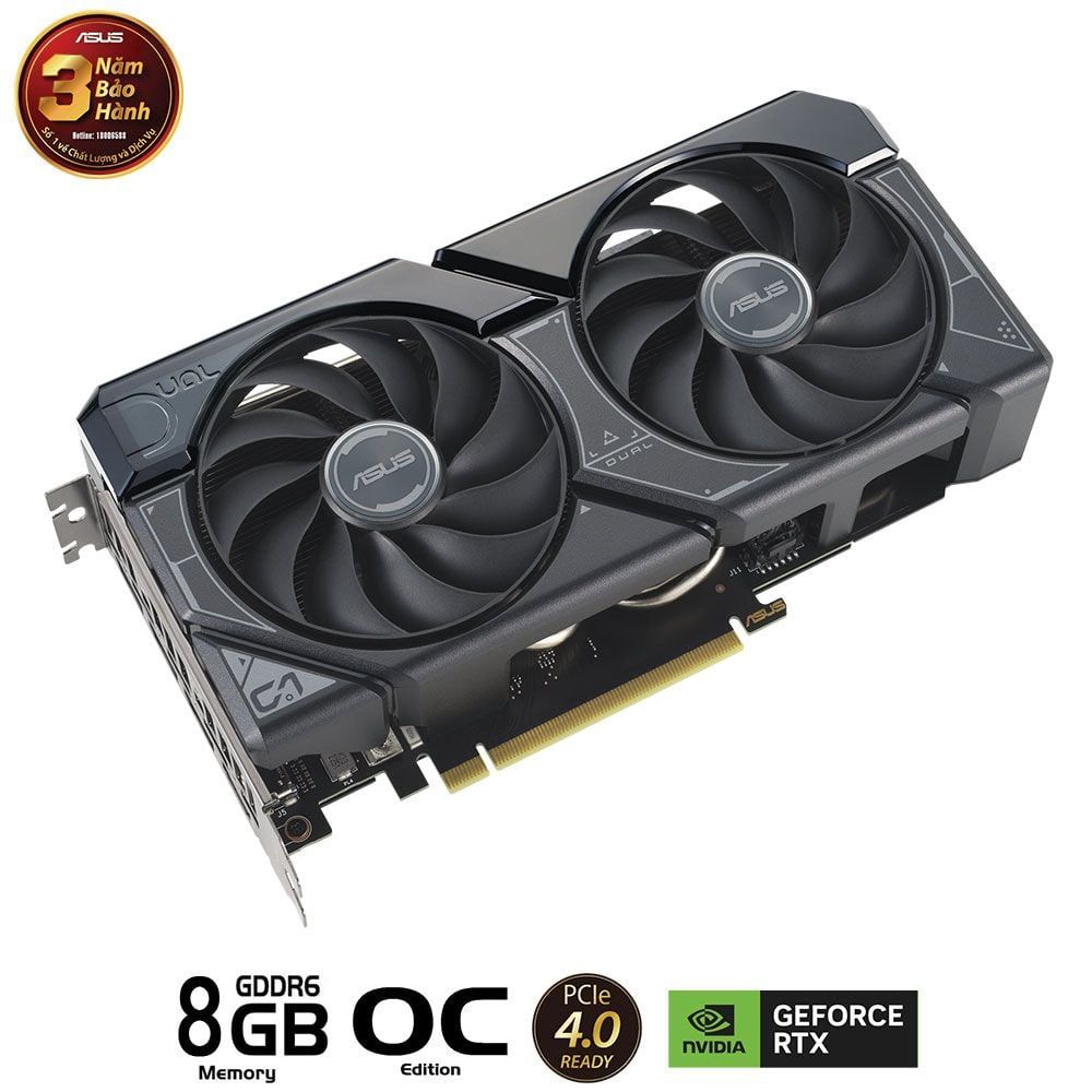 Card màn hình Asus Dual RTX 4060 8GB GDDR6 2 Fan OC