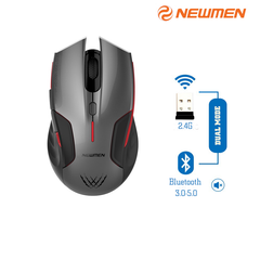 Chuột Gaming Newmen E500 Pro Dual Mode | Không dây - Xám Đen