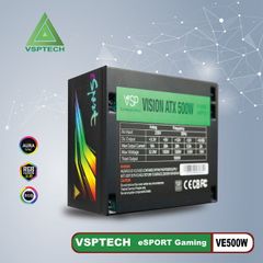 Nguồn máy tính VSP VE500W LED RGB SYNC (500W)