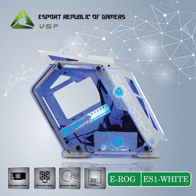 CASE ES1 E-ROG GAMING WHITE (No Fan)