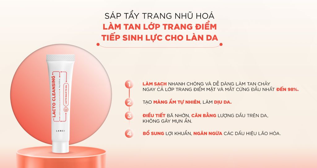 Minisize Sáp Tẩy Trang Lợi Khuẩn LANCI Lacto Cleansing 10ml