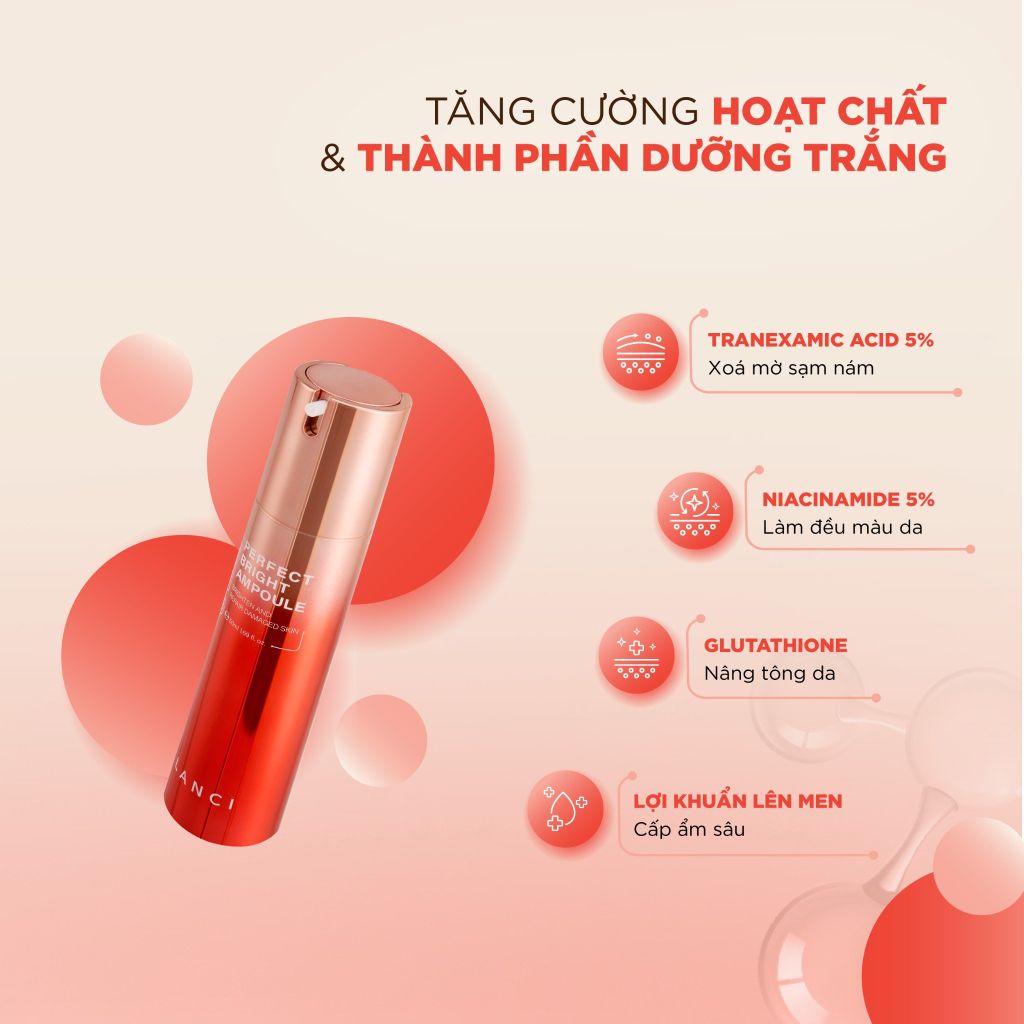 Ampoule Tinh Chất Dưỡng Trắng LANCI Perfect Bright Ampoule 50ml