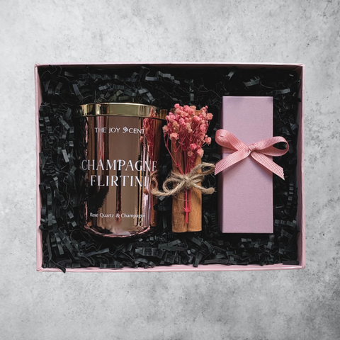 Hộp quà tặng nến thơm CHAMPAGNE FLIRTINI và diêm cao cấp