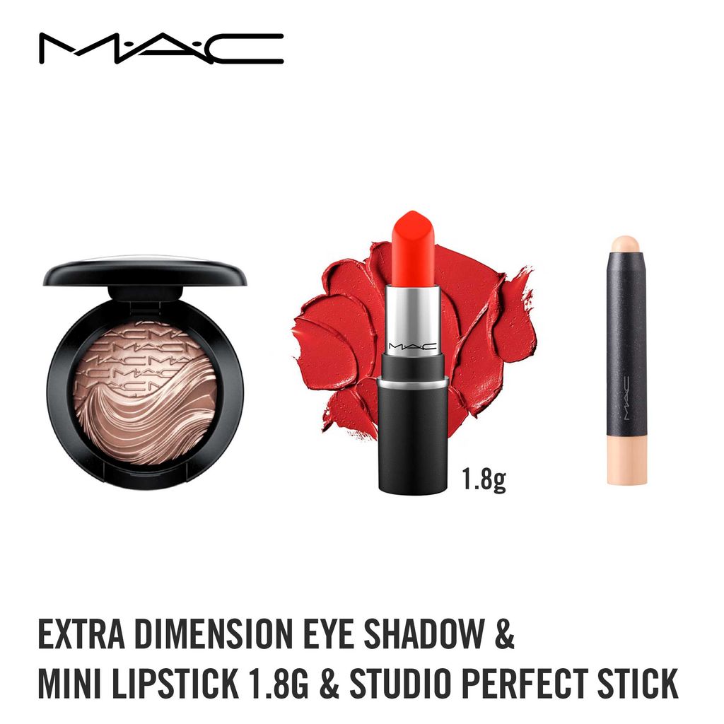 Combo quà tặng Phấn mắt Extra Dimension Eye Shadow & Mini lipstick 1.8g & Che khuyết điểm Studio Perfect Stick