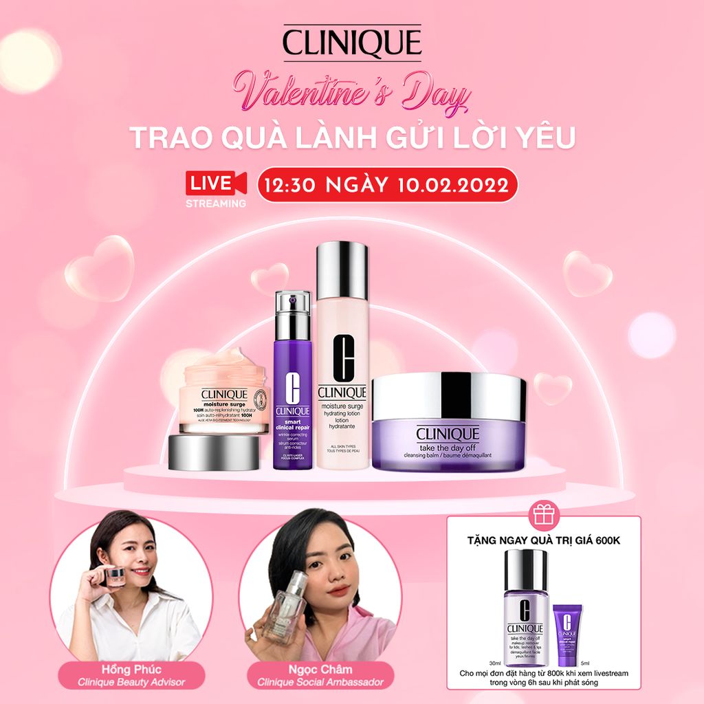 CL-Feb22-Livestream (17/2) Tặng ngay Dầu tẩy trang 30ml và Serum Retinol mới 5ml trị giá 600K cho mọi đơn đặt hàng khi xem livestream trong vòng 6h sau khi phát sóng