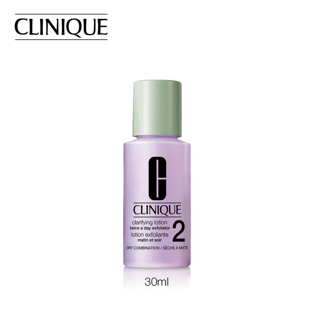 Nước thanh tẩy cho da hỗn hợp thiên khô CLINIQUE Clarifying Lotion Twice A Day Exfoliator 2 30ml