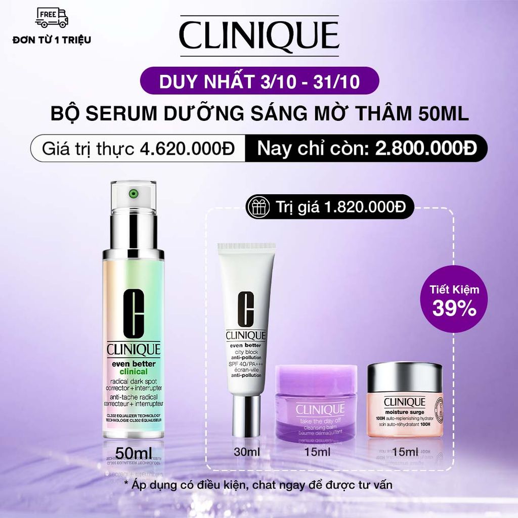 CL-EBCI50ml (3/10 - 31/10) Bộ 3 món: Kem chống nắng City block 30ml + Kem dưỡng ẩm MS 100h 15ml + Sáp tẩy trang TTDO 15ml
