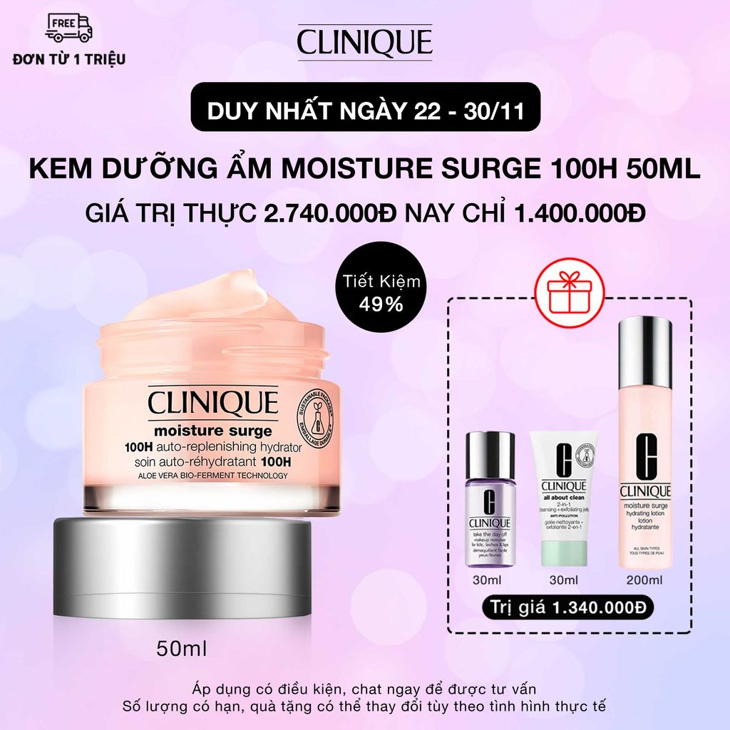 CL-Nov21-MS50 (22-30/11) Quà tặng khi mua CLINIQUE Moisture Surge 100H Auto-Replenishing Hydrator 50ml