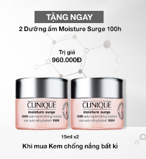 CL-May22-SunScreen (1-31/5) Tặng ngay 2 dưỡng ẩm Moisture Surge 100h 15ml khi mua Kem chống nắng bất kì