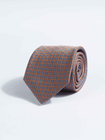 BRIONI TIE 7513 ORANGE/FLANNEL