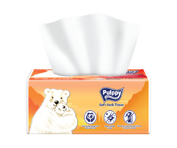 Khăn giấy rút Pulppy Polar Bear 250 tờ