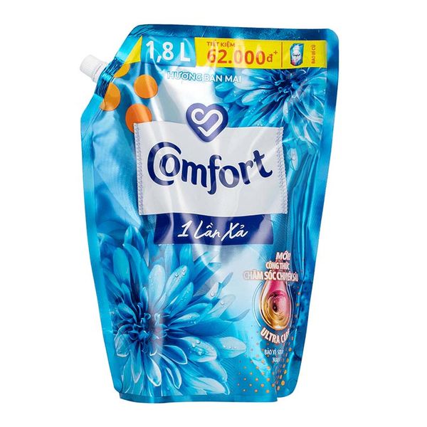 Nước xả vải Comfort đậm đặc 1 lần xả hương ban mai 1800ml