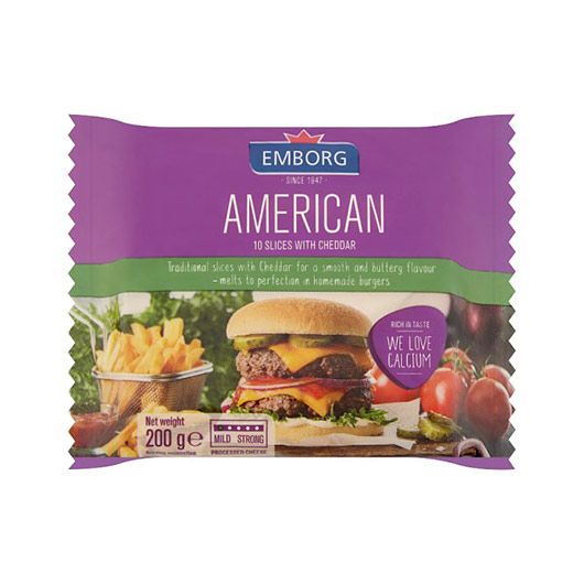 Phô mai lát American với cheddar Emborg 200g