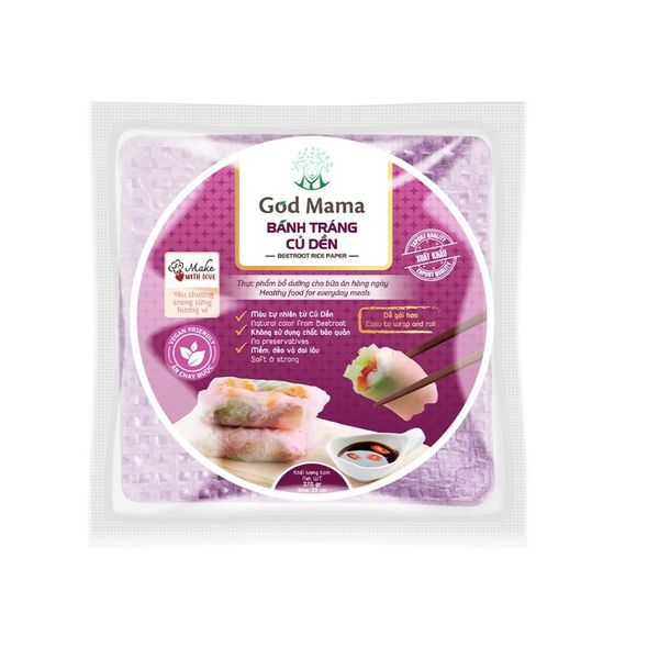 Bánh tráng God Mama củ dền 22cm vuông 270G