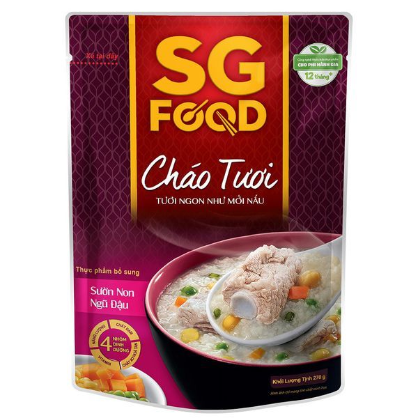 Cháo tươi SG Food sườn non ngủ đậu 270g