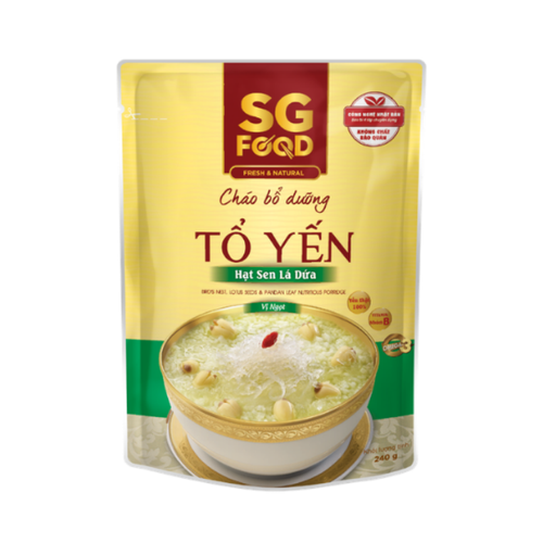 Cháo SG Food bổ dưỡng tổ yến hạt sen lá dứa 240g