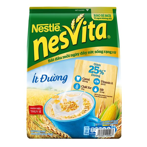 Bánh ngũ cốc Nesvita ít đường 400g (16 gói x 25g)