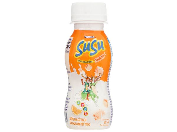Sữa chua uống tiệt trùng hương cam có thạch Vinamilk Susu 80ML