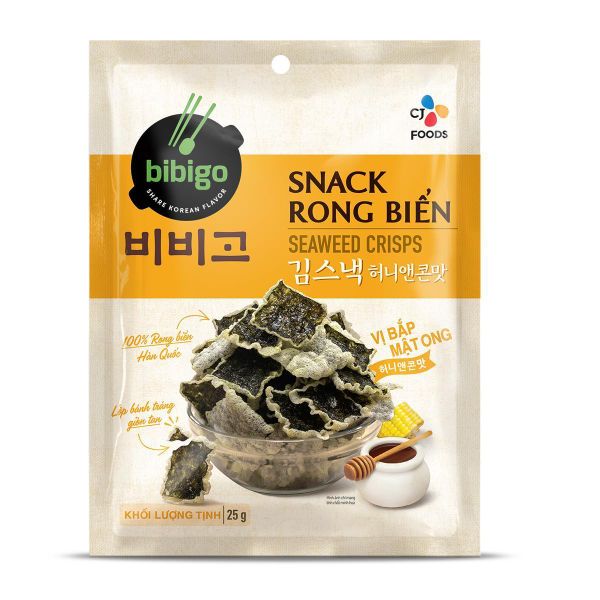 Snack rong biển Bibigo vị bắp mật ong 25g