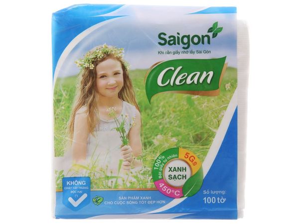 Khăn Napkin Sài Gòn Clean 33x33 (100 tờ)