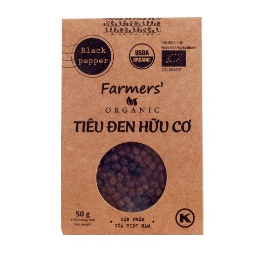 Tiêu đen hạt hữu cơ - Organic whole black pepper 50g