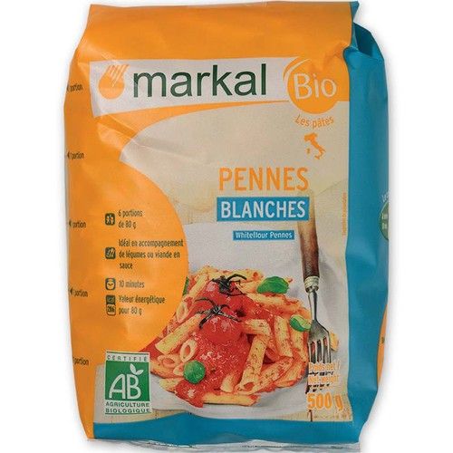 Mì ống penne trắng hữu cơ Markal 500g