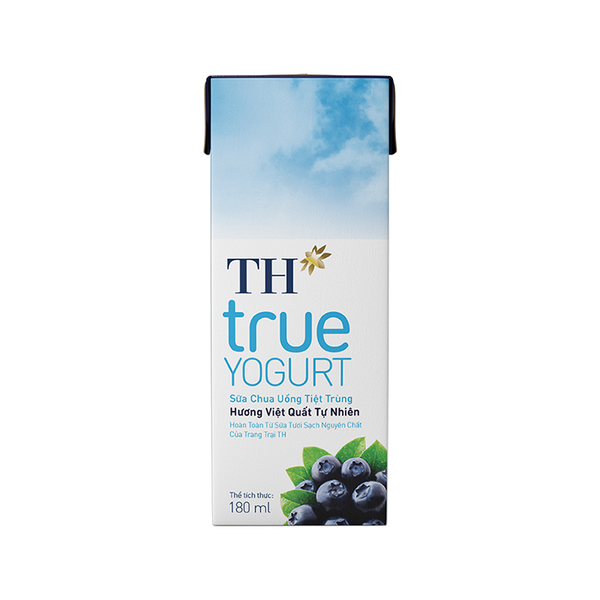 Sữa chua uống tiệt trùng Hương Việt Quất tự nhiên TH True Yogurt 180ml