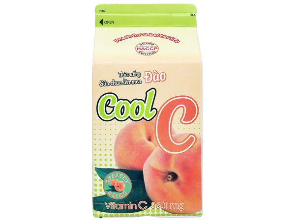 Sữa Chua Lên Men Cool C Hương Đào Hộp 450ml