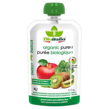 Hỗn hợp táo kiwi và rau bina hữu cơ Bioitalia ORG 120gr