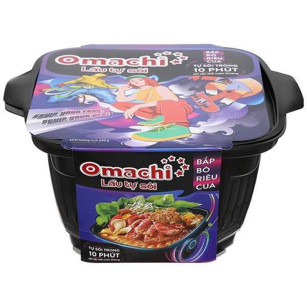 Lẩu Tự Sôi Omachi Bắp Bò Riêu Cua Hộp 267G