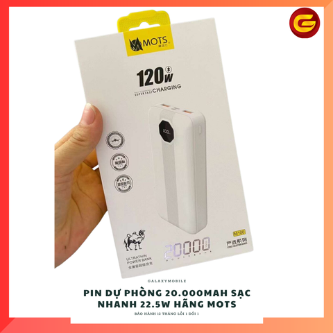  Pin dự phòng 20.000Mah sạc nhanh 22.5w hãng MOTS 