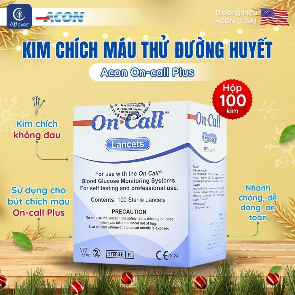 Kim chích máu thử đường huyết Acon On-call Plus (100 kim / hộp)