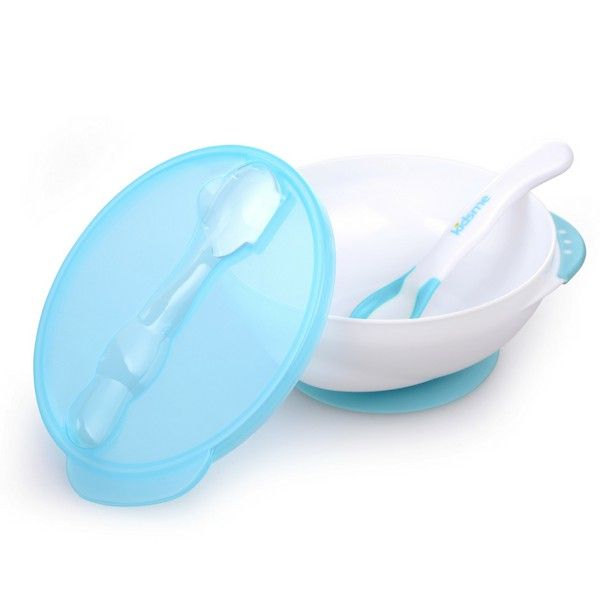 Bộ tô chống trượt kèm muỗng báo nhiệt kidsme - 9832