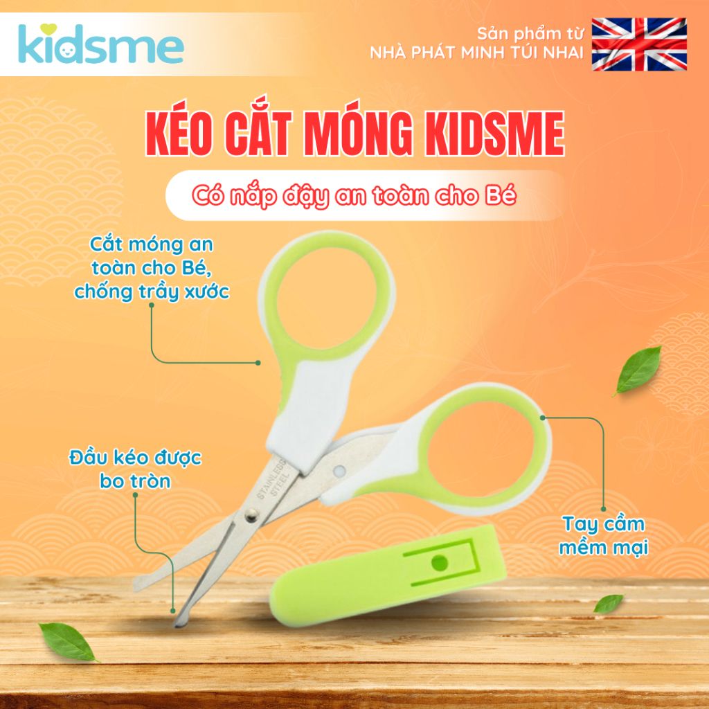Kéo cắt móng có nắp đậy an toàn Kidsme - 210109S