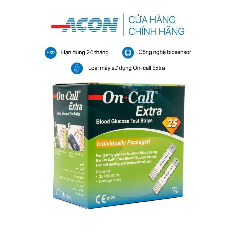 Que thử đường huyết Acon On-call extra (25 - 50 que/hộp)