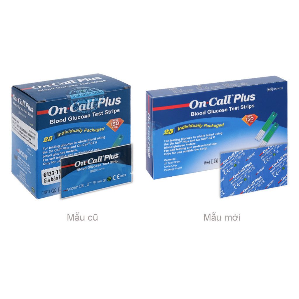 Que thử đường huyết ACON On Call Plus hộp 25 - 50 que